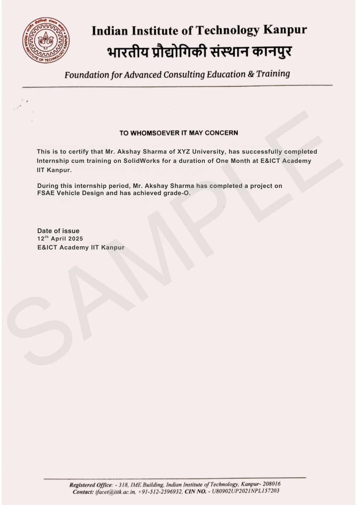 Intership Letter